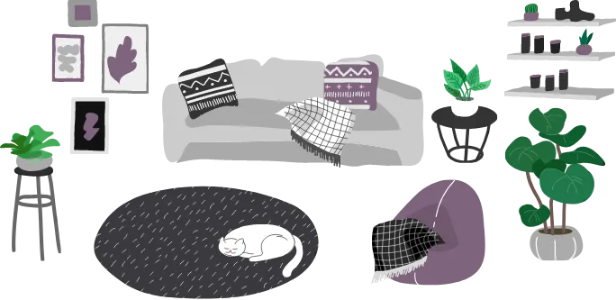 くつろげるお部屋のイラスト